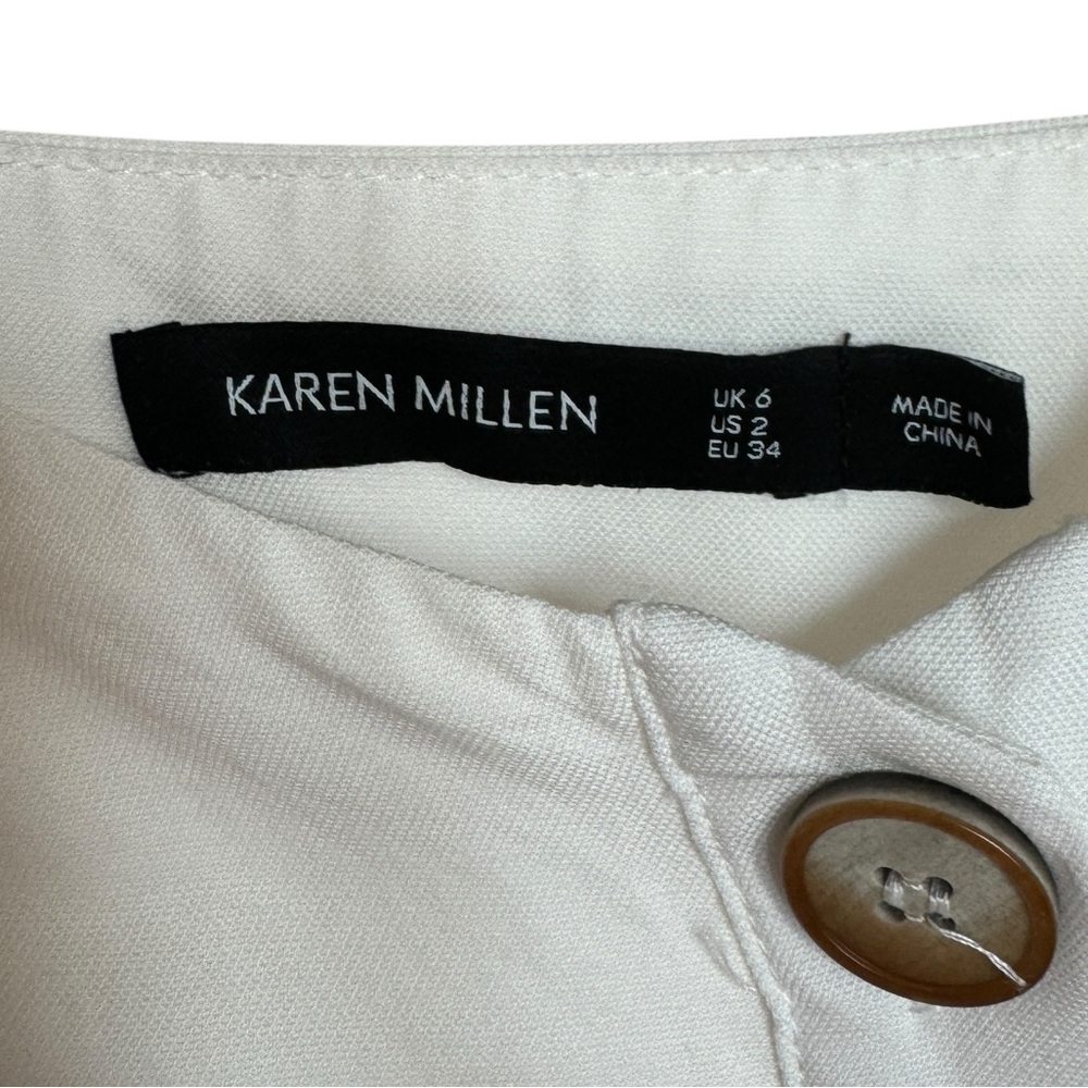 Karen Millen White Button Down Midi Tank Dress, Size 2 - Picture 4 of 7